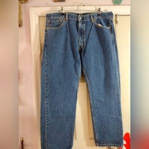 Mens Size 42x30 Levi’s 505 Blue Denim Regular Fit Straight Leg Jeans Euc